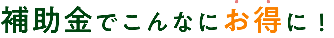 補助金でこんなにお得に！